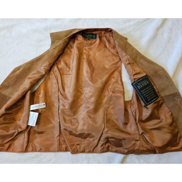 Danier Tan Western Style Vest Genuine Leather 5 Button Men's Size Small - Picture 3 of 11